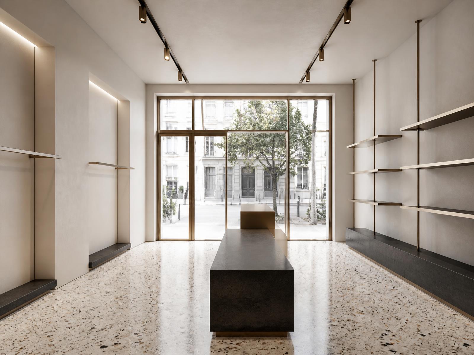 Minimal retail interior prepared for store opening